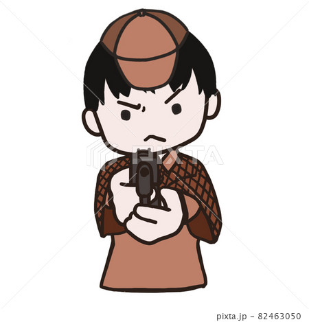 銃を構える若い探偵（男1） 82463050