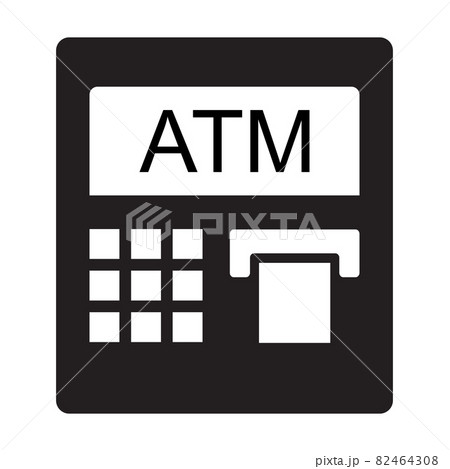 ATM automated teller machine icon vector business and finance concept for graphic design, logo, website, social media, mobile app, UI illustration 82464308