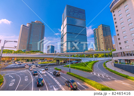 日本の東京都市景観　赤坂見附陸橋などを望む 82465416