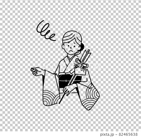 Woman in Kimono in Trouble-Black Woman in Kimono in Trouble-Black 82465638
