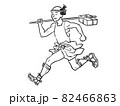 日本画タッチの飛脚の人物イラスト 82466863