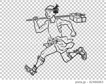 日本画タッチの飛脚の人物イラスト 日本画タッチの飛脚の人物イラスト 82466863