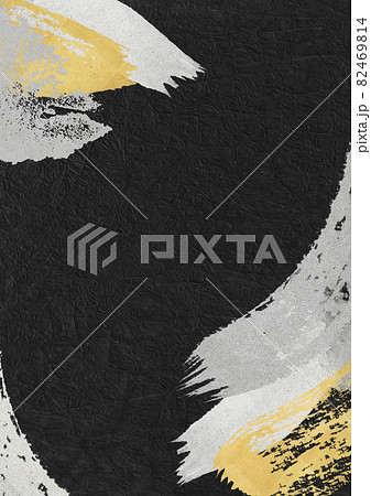 和風背景素材　筆　ブラシ　ストローク【XLでA3size-350dpi】 82469814