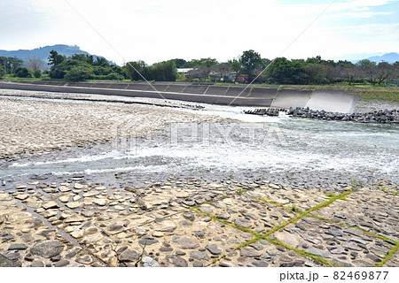 山田堰　筑後川　世界かんがい施設遺産　傾斜堰床式石張堰　福岡県朝倉市　 82469877