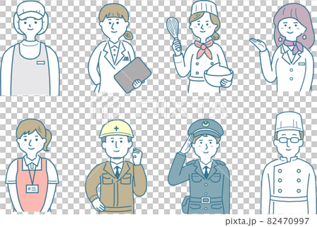 さまざまな職業の人々　半身　セット 82470997