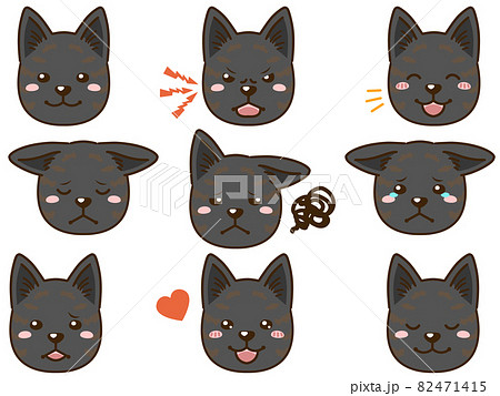 甲斐犬(黒虎毛)の顔表情アイコン 甲斐犬(黒虎毛)の顔表情アイコン 82471415