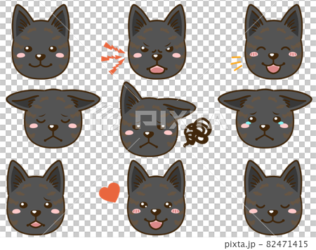甲斐犬(黒虎毛)の顔表情アイコン 甲斐犬(黒虎毛)の顔表情アイコン 82471415