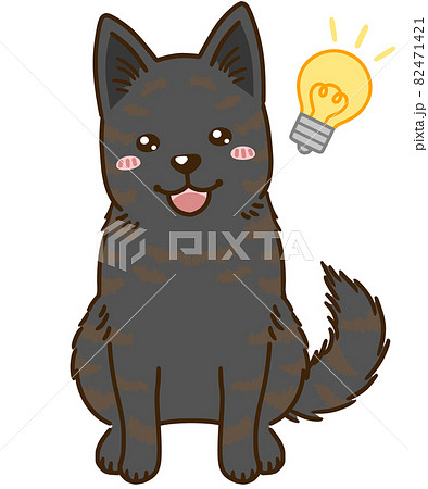 思い付く甲斐犬 黒虎毛 のイラスト素材 思い付く甲斐犬 黒虎毛 のイラスト素材