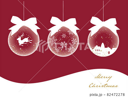 クリスマスカード ガラスのオーナメント ベクター 背景イラスト素材 クリスマスカード ガラスのオーナメント ベクター 背景イラスト素材 82472278