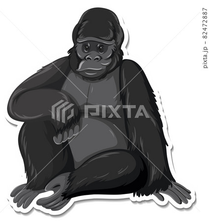 A sticker template of ape cartoon character A sticker template of ape cartoon character 82472887