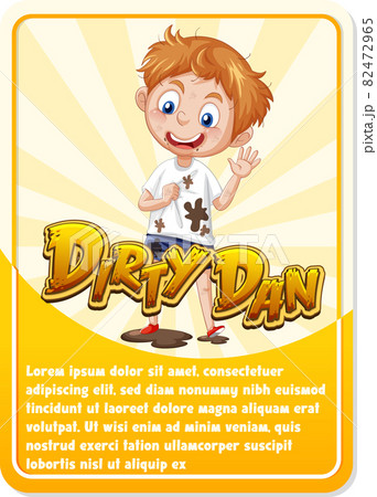 Character game card template with word Dirty Dan 82472965