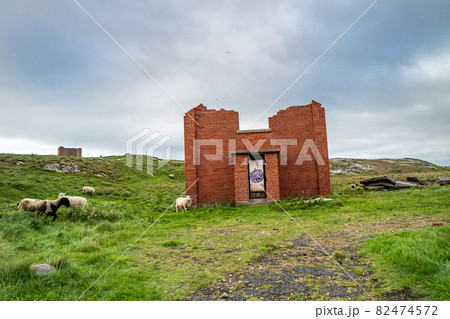 The ruins of Lenan Head fort at the north coast of County Donegal, Ireland. The ruins of Lenan Head fort at the north coast of County Donegal, Ireland. 82474572