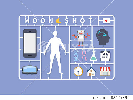 ムーンショット目標 新しい生活様式のイラスト素材のイラスト素材