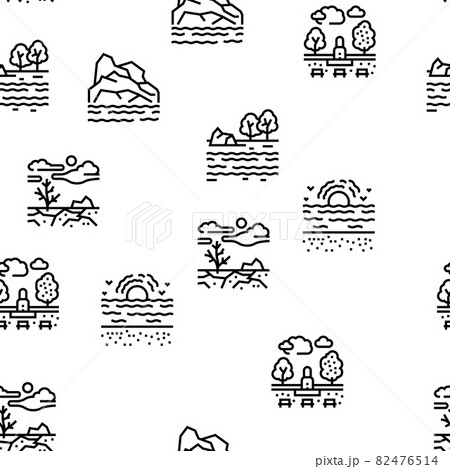 Land Scape Nature Vector Seamless Pattern 82476514