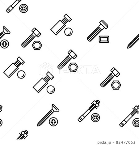 Screw And Bolt Building Accessory Vector Seamless Pattern 82477053