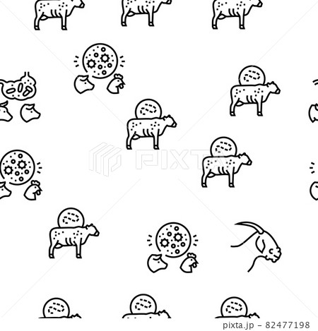 Pet Disease Ill Health Problem Vector Seamless Pattern 82477198