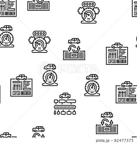 Used Car Sale Automobile Service Vector Seamless Pattern 82477375