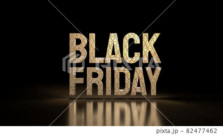 Black Friday gold text for offer or promotion shopping concept 3d rendering Black Friday gold text for offer or promotion shopping concept 3d rendering 82477462