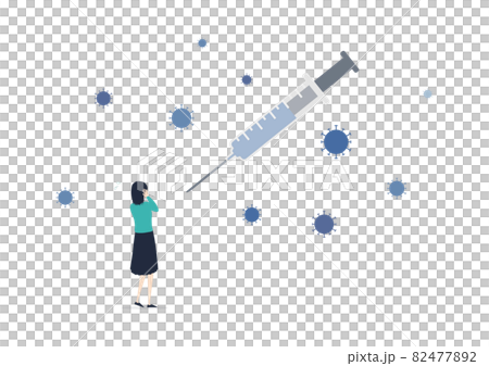 Which is scarier, the new corona or the vaccine? Illustration material 82477892