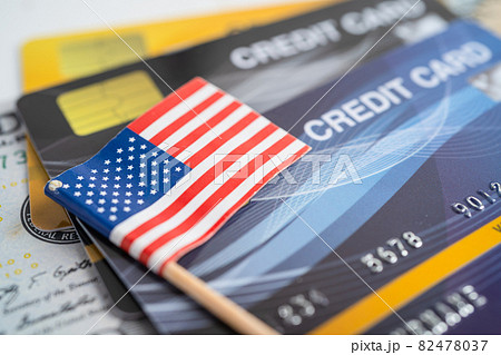 US America flag on credit card. Finance development, Banking Account, Statistics, Investment Analytic research data economy, Stock exchange trading, Business company concept. US America flag on credit card. Finance development, Banking Account, Statistics, Investment Analytic research data economy, Stock exchange trading, Business company concept. 82478037