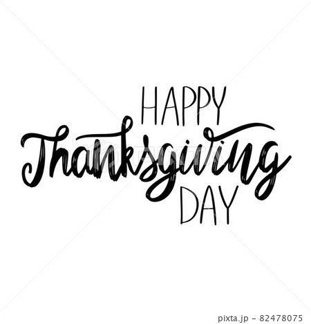 Hand drawn Happy Thanksgiving typography. Calligraphy lettering 82478075