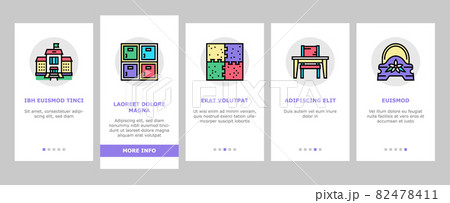 Kindergarten Activity Onboarding Icons Set Vector 82478411