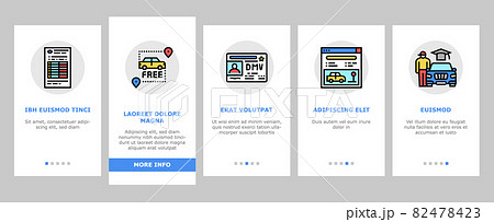 Driving School Lesson Onboarding Icons Set Vector 82478423