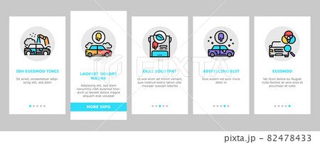 Car Painting Service Onboarding Icons Set Vector Car Painting Service Onboarding Icons Set Vector 82478433