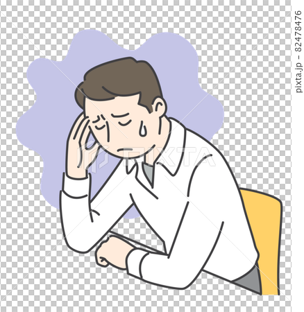 悩み考える男性 82478476