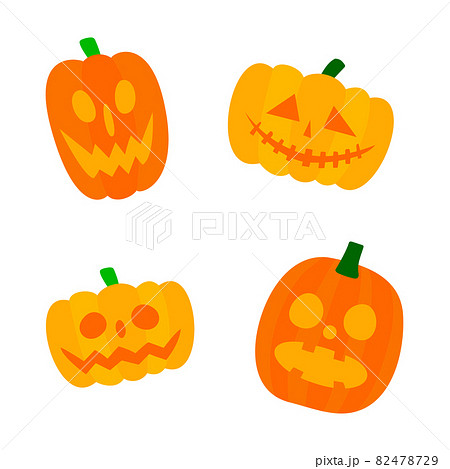 色々なハロウィンのかぼちゃのイラスト素材