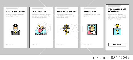 Christianity Religion Church Onboarding Icons Set Vector Christianity Religion Church Onboarding Icons Set Vector 82479047
