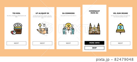 Christianity Religion Church Onboarding Icons Set Vector Christianity Religion Church Onboarding Icons Set Vector 82479048