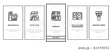 Conditioning System Electronics Onboarding Icons Set Vector 82479053