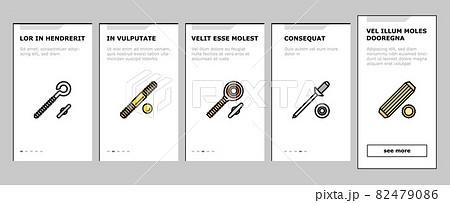 Screw And Bolt Building Accessory Onboarding Icons Set Vector 82479086