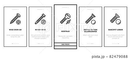 Screw And Bolt Building Accessory Onboarding Icons Set Vector 82479088