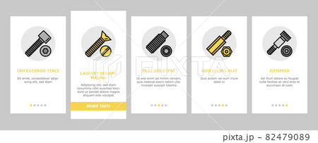 Screw And Bolt Building Accessory Onboarding Icons Set Vector 82479089