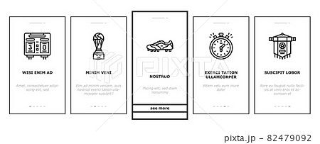 Soccer Team Sport Game On Stadium Onboarding Icons Set Vector Soccer Team Sport Game On Stadium Onboarding Icons Set Vector 82479092