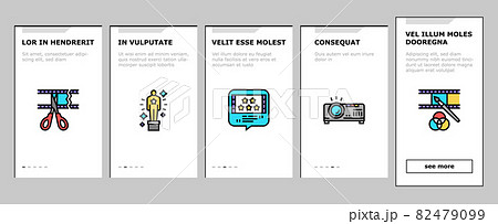 Cinema Watch Movie Entertainment Onboarding Icons Set Vector Cinema Watch Movie Entertainment Onboarding Icons Set Vector 82479099