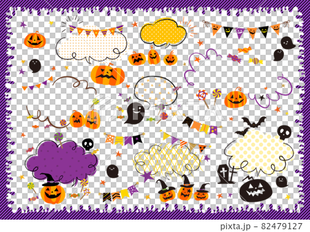 ハロウィン吹き出しセット ハロウィン吹き出しセット 82479127