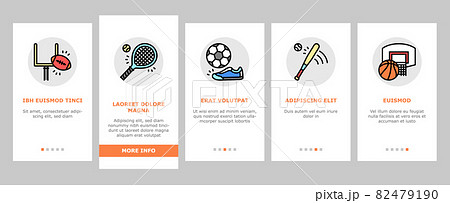 Sport Active Competitive Game Onboarding Icons Set Vector 82479190
