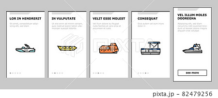Boat Water Transportation Types Onboarding Icons Set Vector Boat Water Transportation Types Onboarding Icons Set Vector 82479256