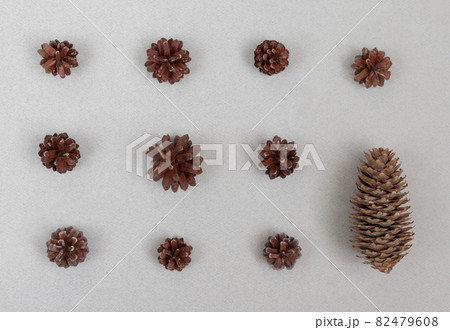 Christmas pattern with fir cones on a gray background. Happy New Year. Winter concept. Christmas pattern with fir cones on a gray background. Happy New Year. Winter concept. 82479608