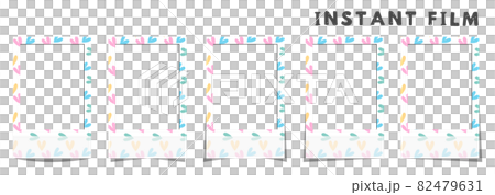 Instant film style frame, White, Heart, Instant film style 82479631