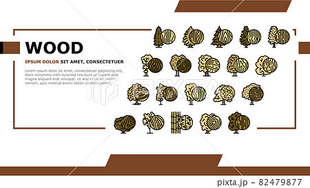 Wood Land Growth Natural Tree Icons Set Vector Wood Land Growth Natural Tree Icons Set Vector 82479877