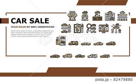 Used Car Sale Automobile Service Landing Header Vector 82479880