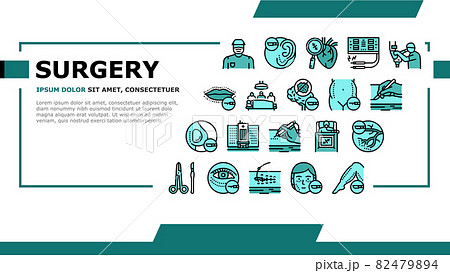 Surgery Medicine Clinic Operation Landing Header Vector 82479894