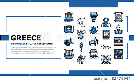 Ancient Greece Mythology History Landing Header Vector 82479944