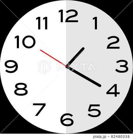 20 minutes past 1 o'clock analog clock iconのイラスト素材