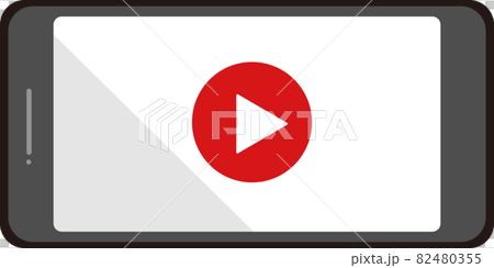 スマートフォン-動画再生(横向き)-白画面 スマートフォン-動画再生(横向き)-白画面 82480355