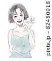 OKサインをする女性の手描きカラーイラスト 82480918